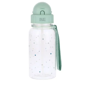 Borraccia plastica con cannuccia 500 ml- Pois verdi