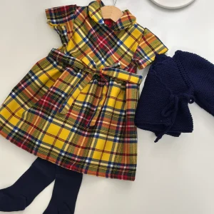 Completino Tartan gialli 12 mesi - Giallo e Blu