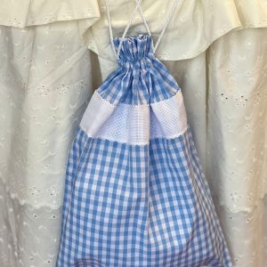Le Dolcezze del Cuore - Sacca Asilo Vichy azzurro