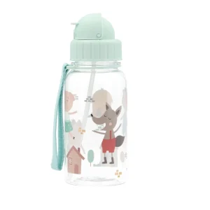 Borraccia plastica con cannuccia 500 ml- The Three Little Pigs