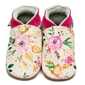 Inch blue Pantofoline in pelle – Fiori