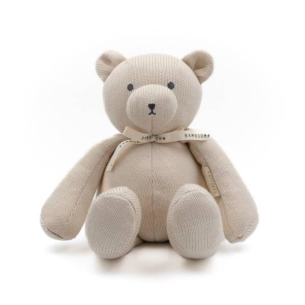 Music toy bear knitted - OYSTER GREY 112