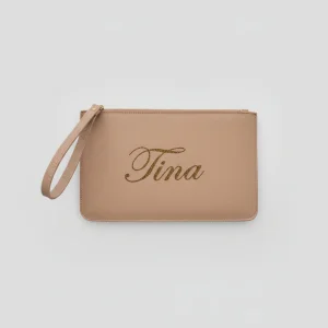 Pochette con anello piatta in simil pelle  personalizzabile 13 colori disponibili
