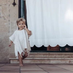 Unique Love Poncho Cotone Bianco Caldo