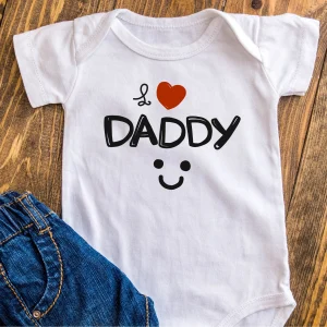 Body in 100% cotone Festa del Papà 2023 personalizzabile "Love Daddy "
