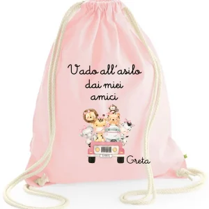 Zaino in cotone pesante Safari Vado All'asilo dai miei amici