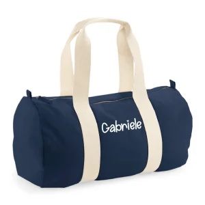 Borsone in cotone canvas personalizzato con nome disponibile in 4 colori
