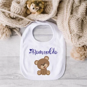 Bavaglino in Cotone organico Orsetto personalizzabile