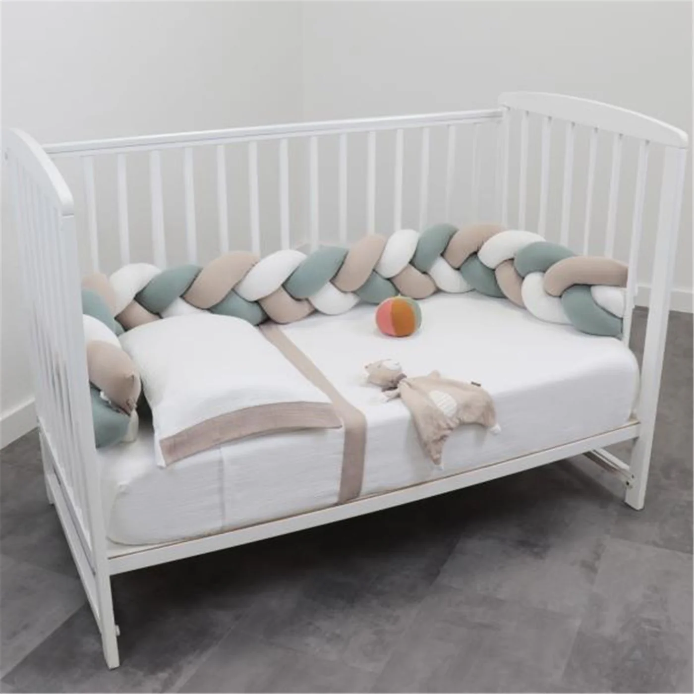 Bibo Treccia Paracolpi 215 cm Tricolore Verde-Beige-Bianco - immagine 4