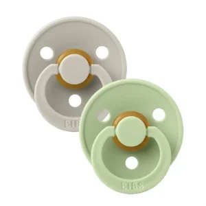 Bibs Ciuccio Colour Gomma Naturale 2 pz Sand/Pistachio