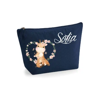 Pochette in cotone organico personalizzabile Giraffine