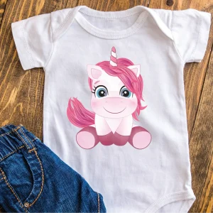 Body in 100% cotone "Unicorno" personalizzabile