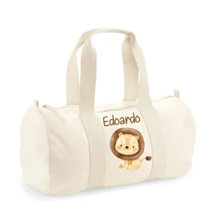 Borsone in cotone canvas personalizzato Leone Cucciolo