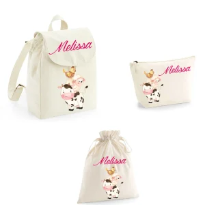 Set asilo personalizzabile  Mini Zaino, Sacchetto cambi e beauty Fattoria