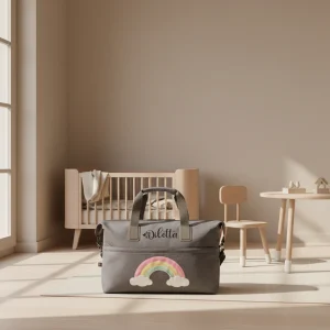 Borsone medio in cotone Arcobaleno e Nome