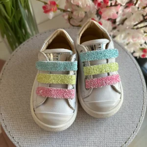 Sneakers ANDANINES in pelle con strappi glitter e plantare anatomico