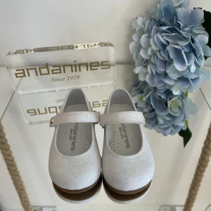 ANDANINES Ballerine eleganti  Bianco Glitter Confetti/Bianco con plantare anatomico