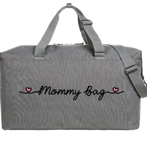 Borsone Mommy Bag Grey nero/rosa