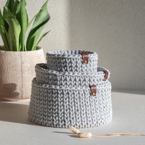 MŌ Cestino in cotone Light Grey