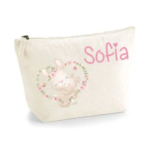 Pochette in cotone organico personalizzabile Dolce Coniglietto