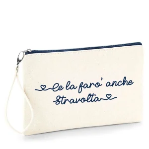 Pochette in cotone Zip Navy Frase divertente idea regalo "Stravolta"