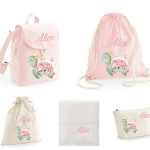SUPER Set asilo personalizzabile Tartaruga Fiori